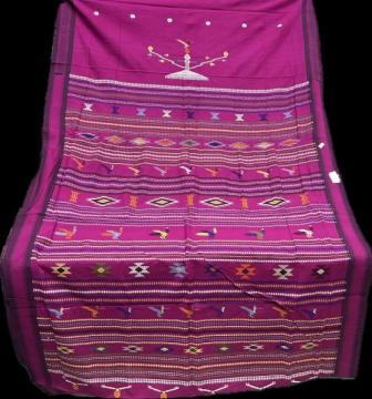 Beautiful bird motifs thick cotton Ganjam Bomkai cotton saree with blouse piece