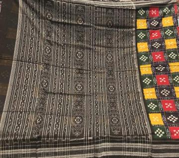 Beautiful multicoloured Double Ikat Pasapalli cotton saree without blouse piece