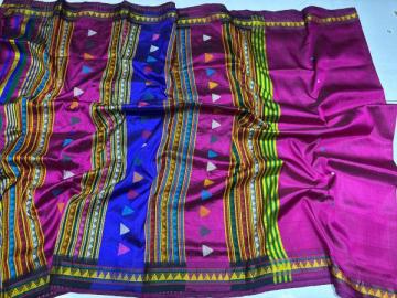 Beautiful Dongria inspired Khandua silk saree with blouse piece