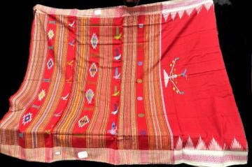 Exclusively woven bird motifs thick cotton Ganjam Bomkai Saree with blouse piece