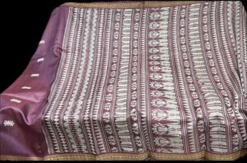 Lotus and bird motifs exquisite Gopalpur Tussar silk saree with blouse piece