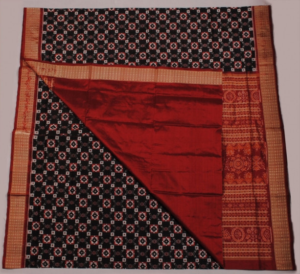 orissa  handloom traditional Pasapalli Body- ikat work Aanchal designer saree