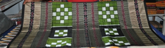 Orissa Handloom Vichitrapuri Traditional Green-Black  Saree