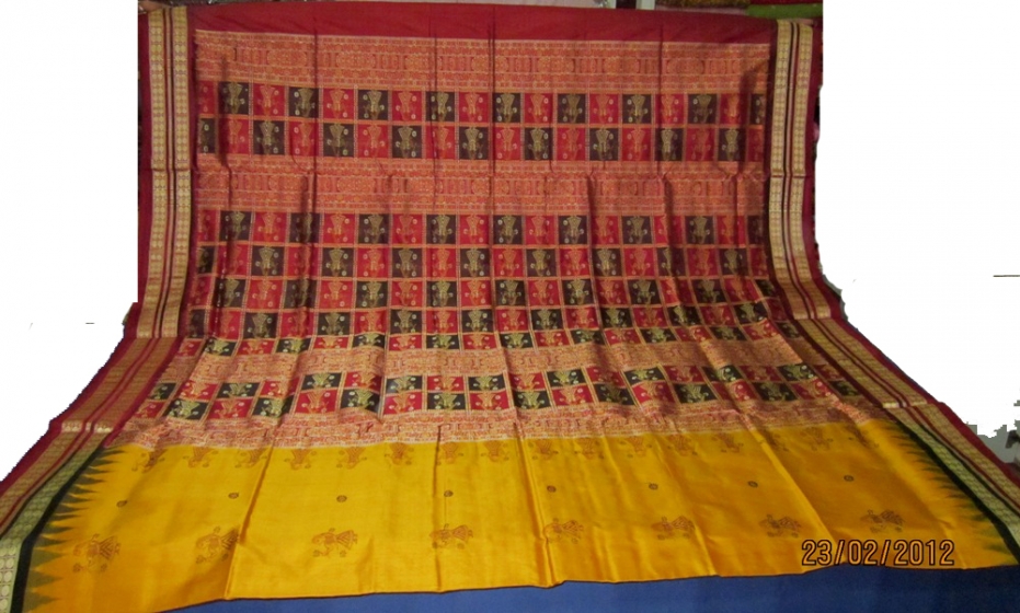 Orissa Handloom Doll design Bomkai saree Sari