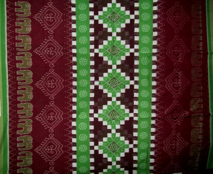 Orissa Handloom Elephant Motif Ikat Saree Sari