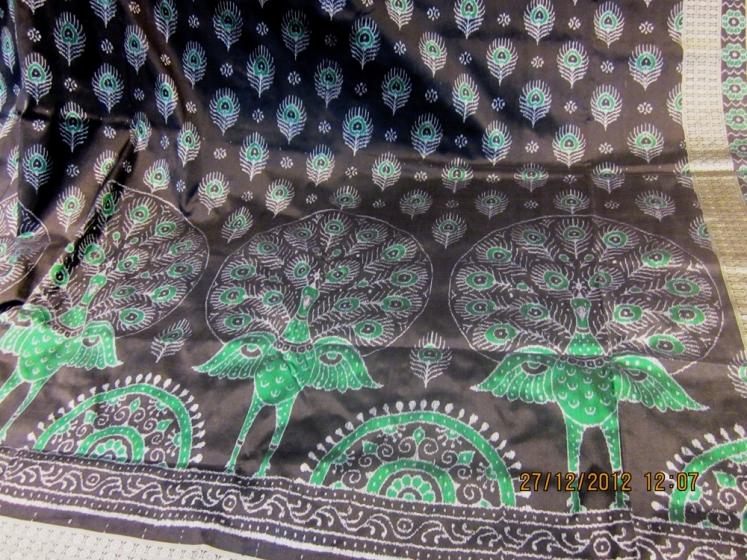 Odisha Handloom Beautiful Peacock Ikat work Saree Sari