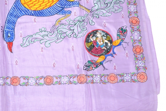 Ganjapa over peacock design Khadi Silk Saree