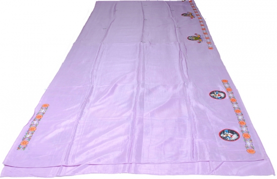 Ganjapa over peacock design Khadi Silk Saree