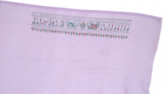 Light Purple Beautiful Tribal Painting Saree