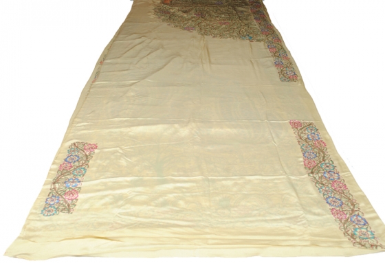 Kalamkari Peacock Design with Flower Leaf Patli Saree