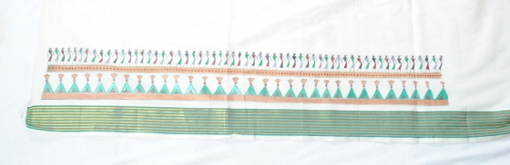 Tribal Design Kerala Cotton Half Circle Triangle Pattarn Body Saree