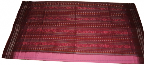 Orissa Handloom Pink Maroon Ikat Saree Sari