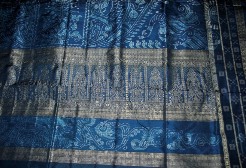 Peacock Design Aanchal Pasapalli Border Ikat Bomaki Saree