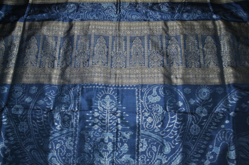 Peacock Design Aanchal Pasapalli Border Ikat Bomaki Saree