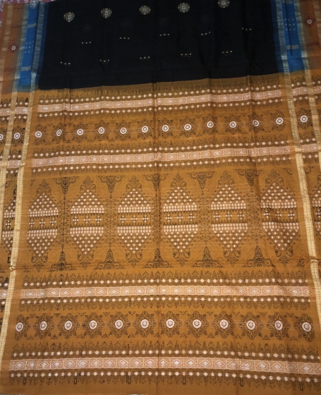 Double Border Cotton Bomkai Saree with Blouse Piece