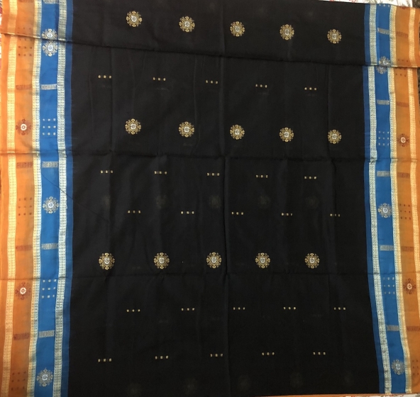 Double Border Cotton Bomkai Saree with Blouse Piece