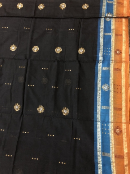 Double Border Cotton Bomkai Saree with Blouse Piece