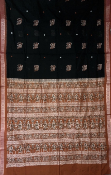 Exquisite Intricately Woven Master weaver s Cotton Bomkai Saree with Blouse Piece