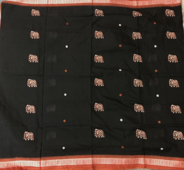 Exquisite Intricately Woven Master weaver s Cotton Bomkai Saree with Blouse Piece