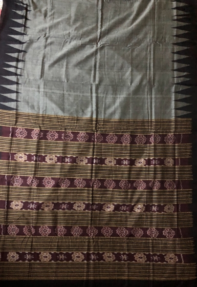 Simple Elegant Traditional Handwoven Ikat Saree with Blouse Piece