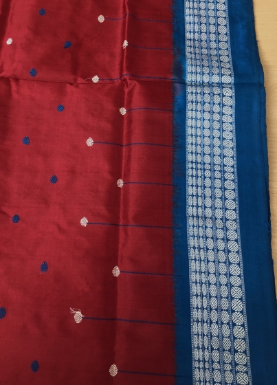 Exclusively Woven Ganga Jamuna Border Bomkai Silk Saree with Blouse Piece