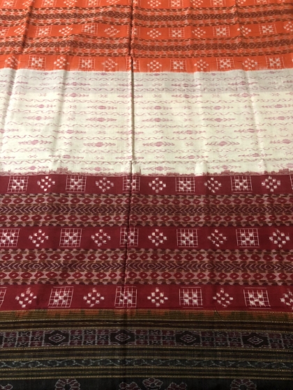 Multicolour Pasapalli and traditional Motifs Ikat Cotton Saree with Blouse Piece