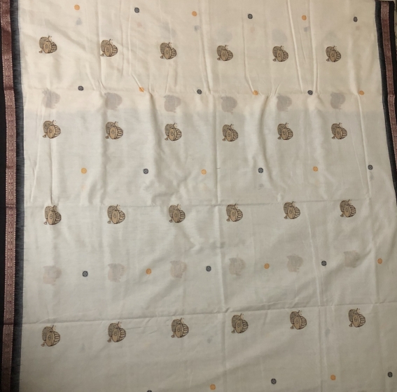 Exclusively Woven Marriage Theme Cotton Bomkai Saree with Blouse Piece