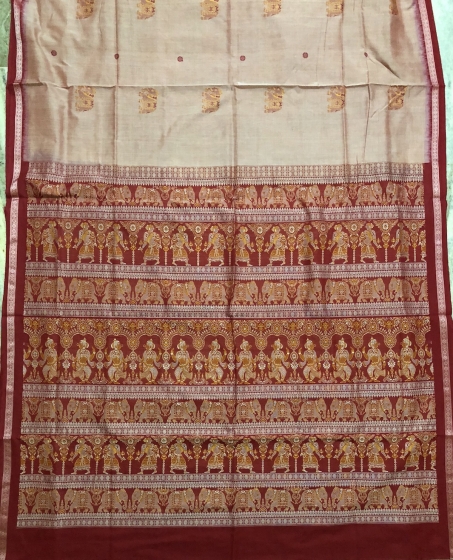 Exquisite Intricately Woven Master weaver s Cotton Bomkai Saree with Blouse Piece