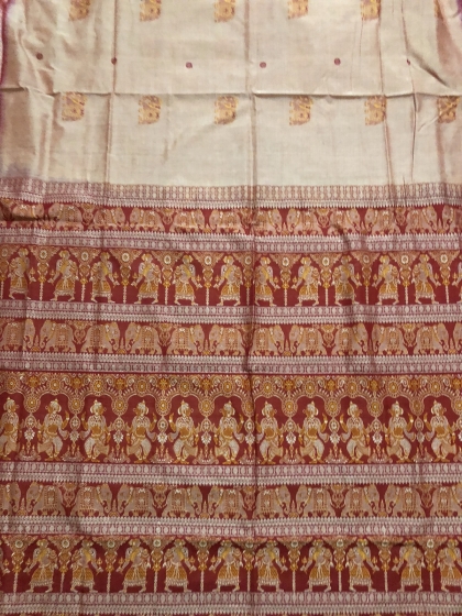 Exquisite Intricately Woven Master weaver s Cotton Bomkai Saree with Blouse Piece