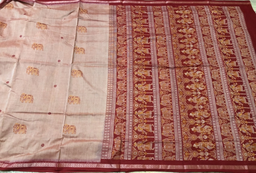 Exquisite Intricately Woven Master weaver s Cotton Bomkai Saree with Blouse Piece