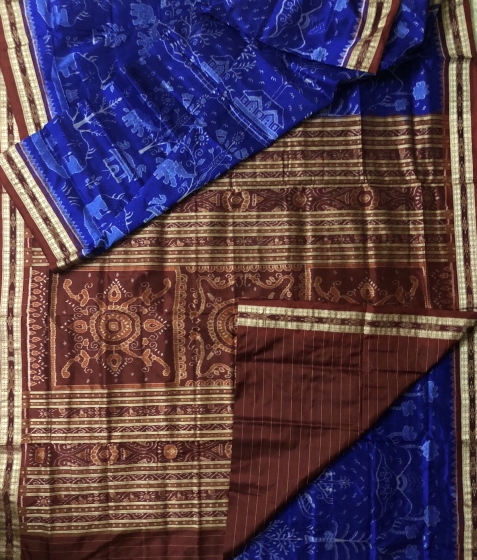 Master Weaver S Scenic Beauty Theme Ikat Silk Saree with Blouse Piece