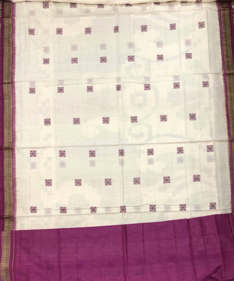 Dancing Dolls Motifs Cotton Bomkai Saree with Blouse Piece