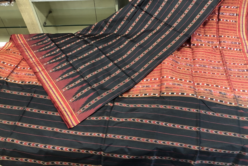 Exclusively woven all over body and blouse work Tissue Silk Ikat Saree with Blouse Piece