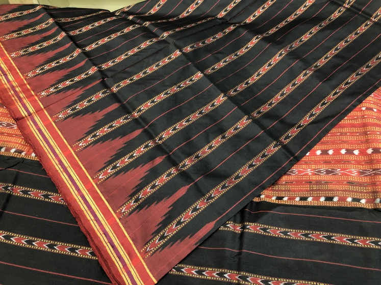 Exclusively woven all over body and blouse work Tissue Silk Ikat Saree with Blouse Piece