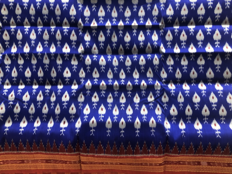 All over Ikat Weave Patli Khandua Silk saree without Blouse