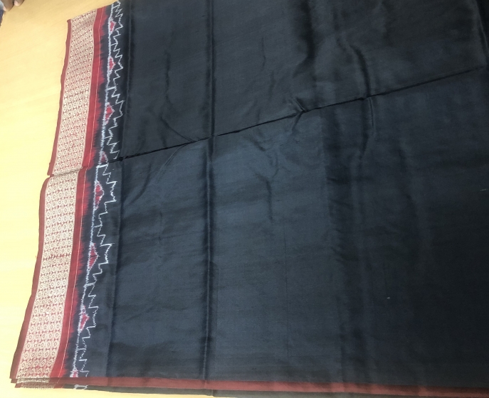 Pasapalli Skirt Border with peacock and animal motifs Aanchal Silk Ikat Saree with Blouse Piece