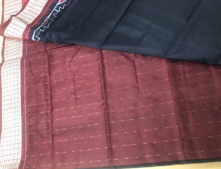 Pasapalli Skirt Border with peacock and animal motifs Aanchal Silk Ikat Saree with Blouse Piece