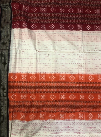 Colourful Pasapalli weave with Ikat work Cotton saree with Blouse Piece