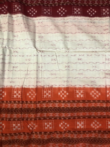 Colourful Pasapalli weave with Ikat work Cotton saree with Blouse Piece