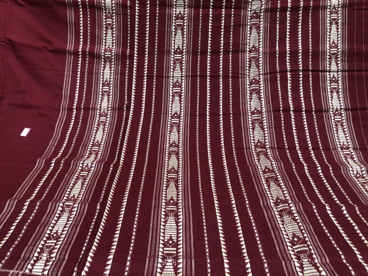 Maroon Habashpuri Cotton Saree with Blouse piece