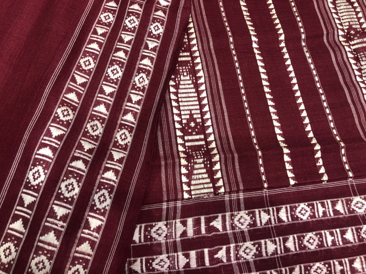 Maroon Habashpuri Cotton Saree with Blouse piece