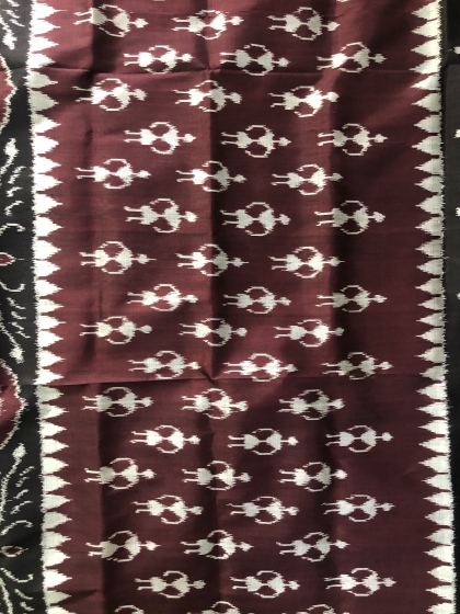 Elephant and tribal motifs with a touch of Pasapalli work Khandua Silk Saree without Blouse Piece