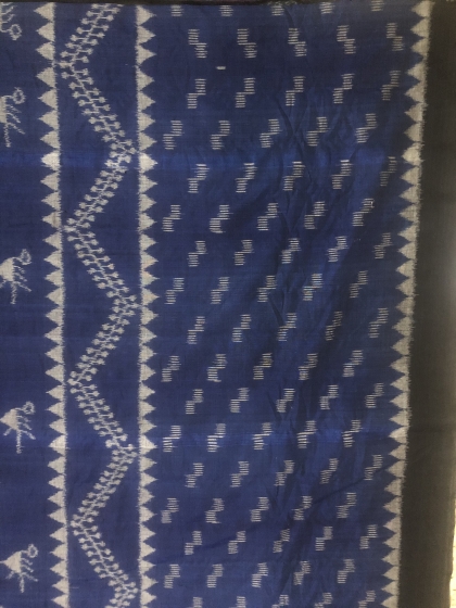 Tribal Motifs All over Ikat work Nuapatana Cotton Saree without Blouse Piece