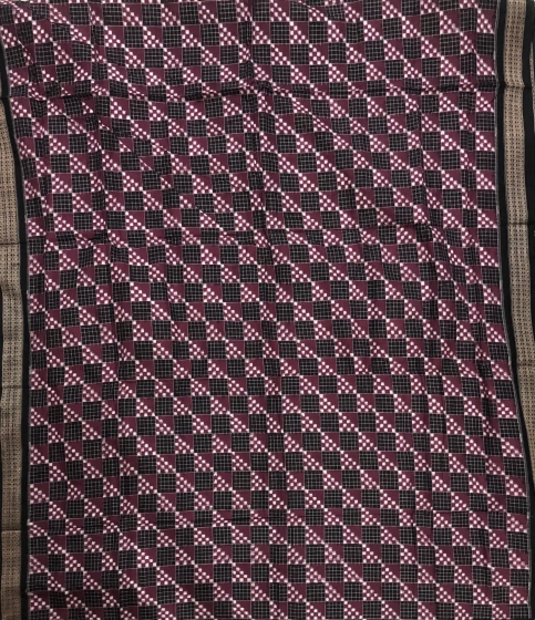 Rudraksha border double Ikat Pasapalli Cotton Saree without blouse piece