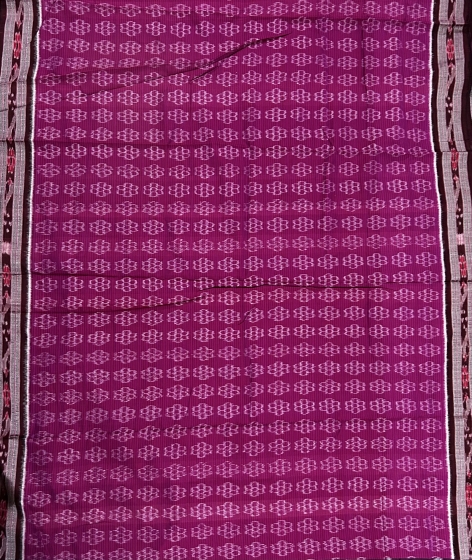 Flower motifs Nuapatana cotton Ikat saree without blouse piece