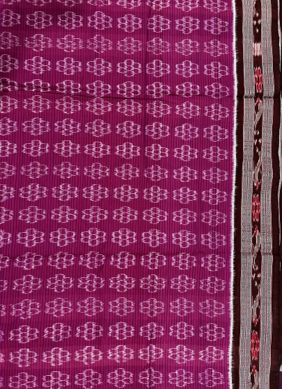 Flower motifs Nuapatana cotton Ikat saree without blouse piece