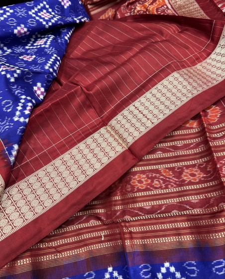 Double Ikat Pasapalli Silk Saree with blouse piece