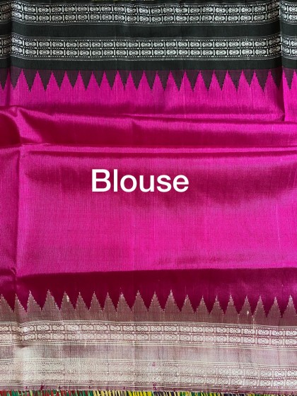 Exquisite Berhampuri Silk Saree with Ganga Jamuna Border n double Aanchal featuring Intricate Motifs