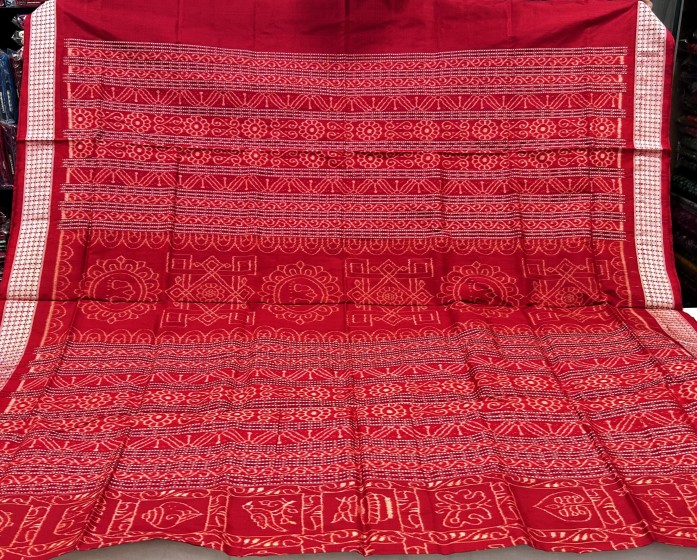 A master piece of Intricate Sambalpuri weaving Nabakothi Silk Saree with Blouse piece