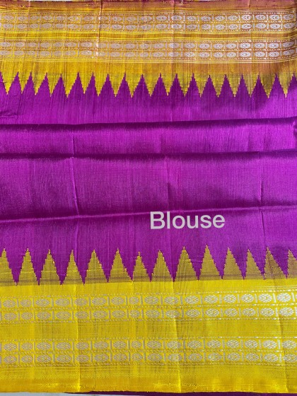 Elegant n beautiful Ganga Jamuna border fish buta double Aanchal Berhampuri Silk saree with blouse